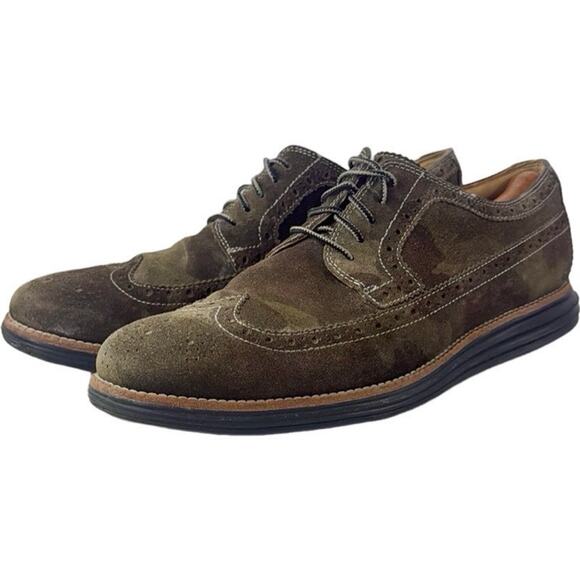 Cole Haan Lunargrand Wingtip ‘Camo’ Suede Size 10